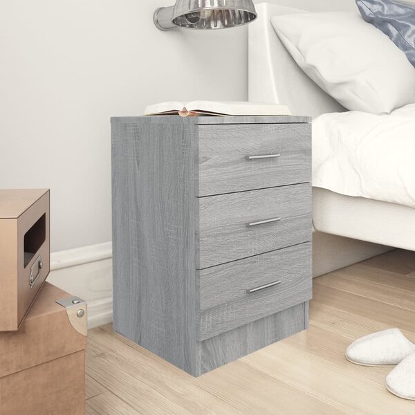 Sängbord 2 st grå sonoma 38x35x56 cm konstruerat trä