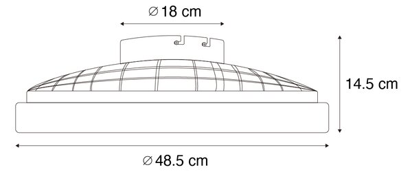 Takfläkt vit 48,5 cm inkl. LED Dimbar i Kelvin med fjärrkontroll - Clemo