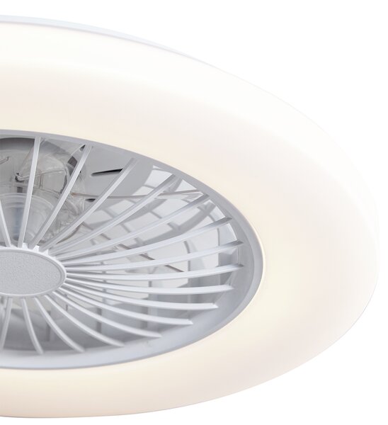 Takfläkt vit 48,5 cm inkl. LED Dimbar i Kelvin med fjärrkontroll - Clemo