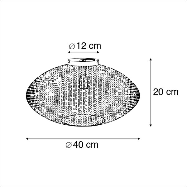 Orientalisk taklampa svart med guld 40 cm - Radiance