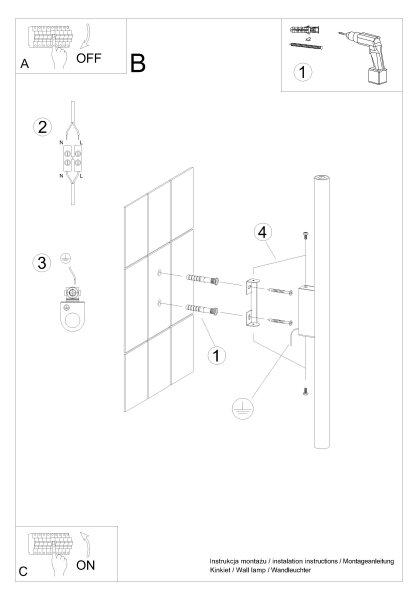 Sollux SL.1178 - Vägglampa PASTELO 2xG9/8W/230V svart