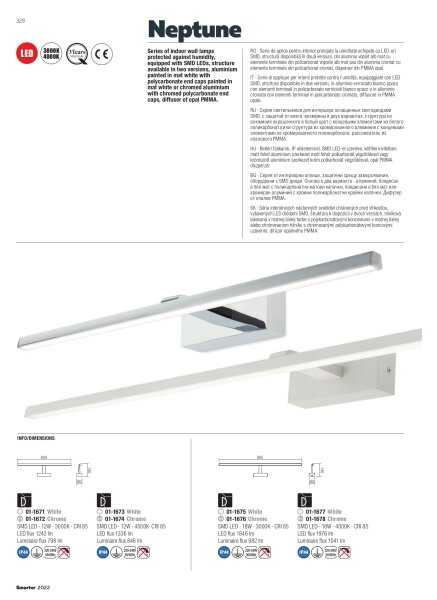 Redo 01-1674 - LED Badrum spegelbelysning NEPTUNE LED/12W/230V IP44