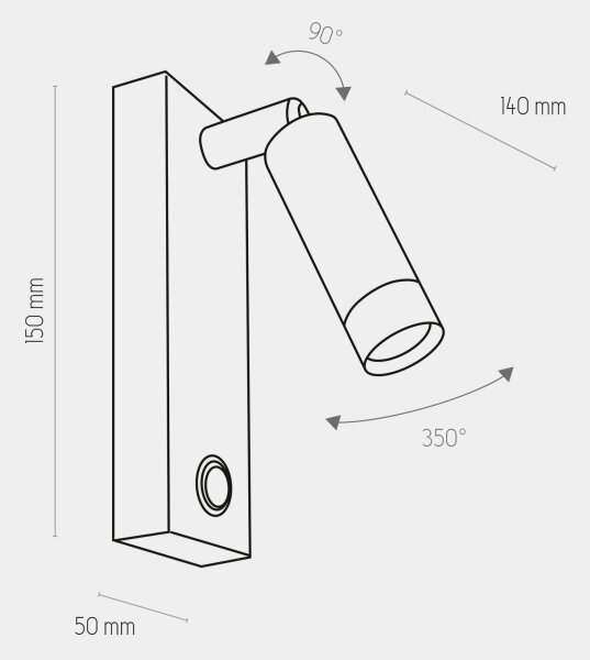 LED vägglampa ENZO LED/3W/230V