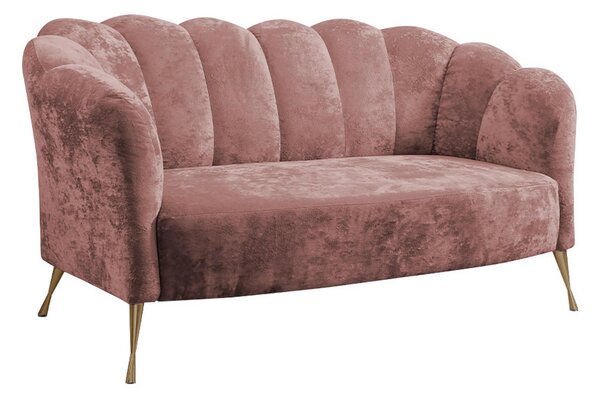 VELAL 2-sits Soffa Sammet/Rosa/Guld -