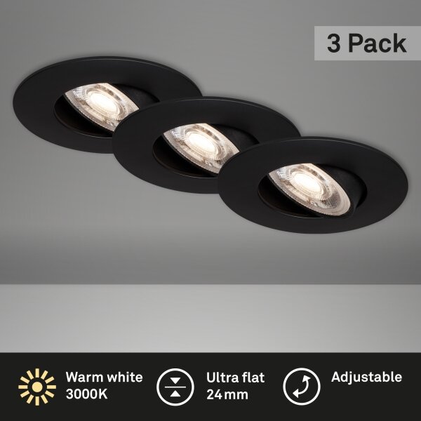 Briloner - KIT 3x Infälld LED badrumsbelysning LED/4,9W/230V IP23