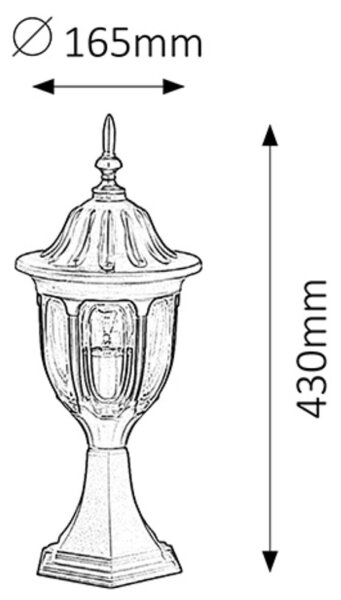 Rabalux 8343 - Utomhuslampa MILANO 1xE27/60W/230V