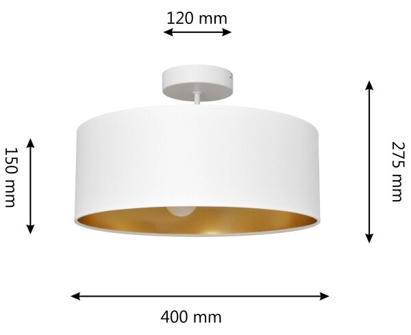 Pendelkrona ALBA 3xE27/15W/230V vit/gyllene