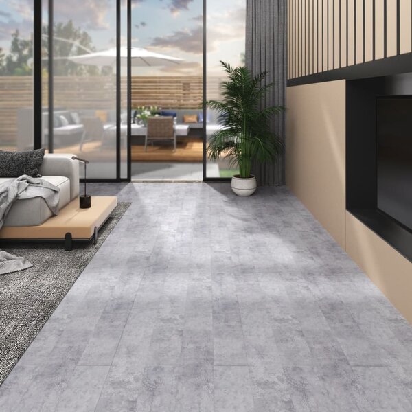 Ej självhäftande PVC-golvplankor 5,26 m² 2 mm cementgrå