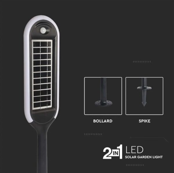 LED solcellscellslampa med sensor BOLLARD LED/5W/5,5V 70,5 cm 3000K IP65