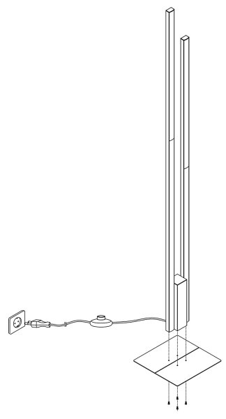 Eglo 900082 - LED RGBW Dimbar golvlampa FRAIOLI-Z2xLED/16W/230V svart