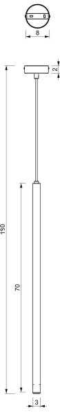 Ljuskrona med upphängningsrem YORU 1xG9/8W/230V 70 cm svart