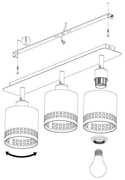 Eglo 99278 - Spotlight ESTEPERRA 3xE27/28W/230V