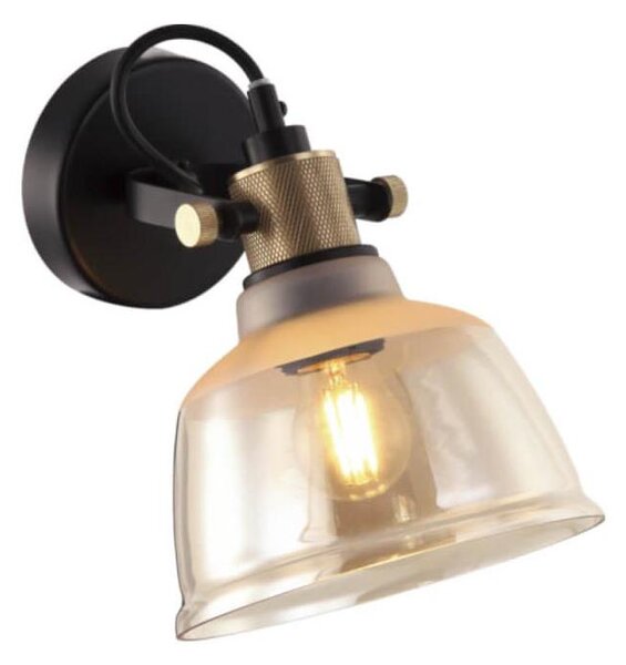 Klausen 101000 - Vägglampa ASGARD 1xE27/11W/230V beige/svart/gyllene