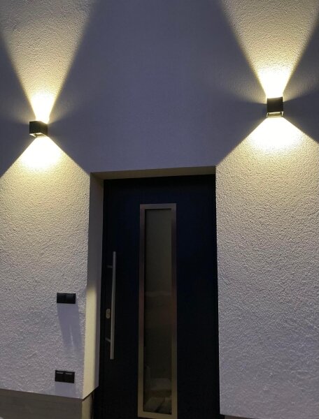 LED Vägglampa för utomhusbruk 2xLED/3W/230V IP54 svart