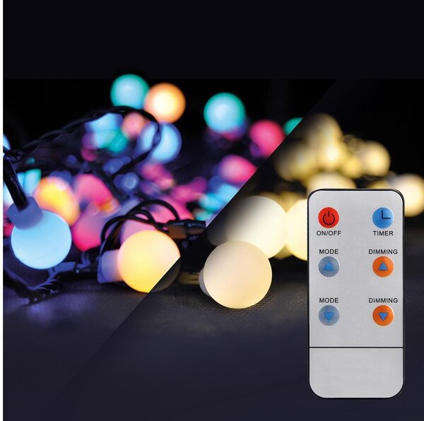 Brilagi - LED RGBW Utomhus julslinga 100xLED/8 funktioner 15m IP44 + RC