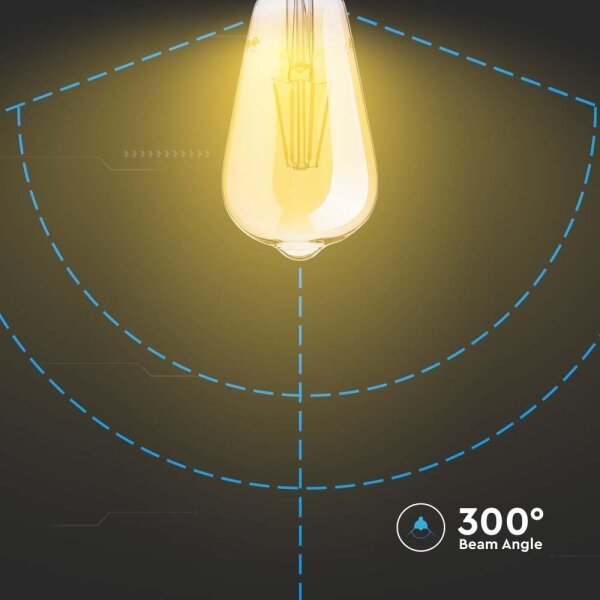 LED glödlampa FILAMENT ST64 E27/6W/230V 2200K