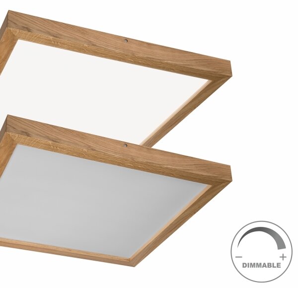 Brilagi-LED Dimbar lampa WOODY FRAME LED/50W/230V ek 60x60 cm IP44 + Fjärrkontrol