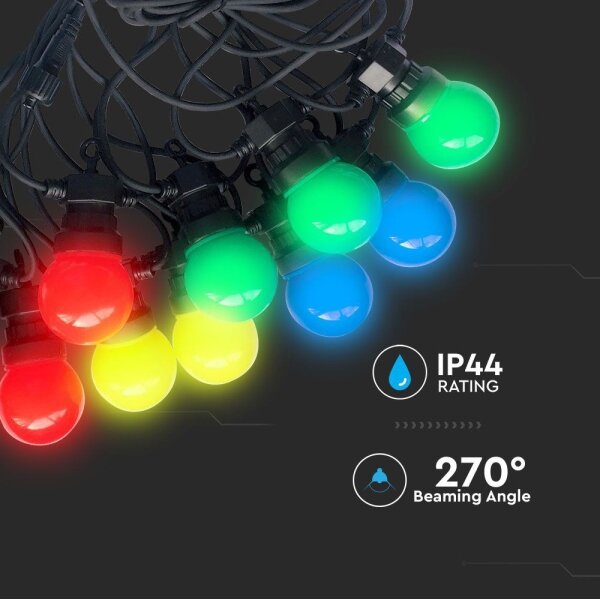 LED-slinga utomhus STRING RGB 10m 20xLED/0,5W/230V IP44