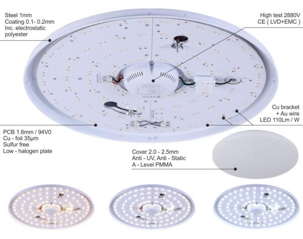 LED Justerbar ljusstyrka taklampa STAR LED/50W/230V 2700-6500K + fjärrkontroll