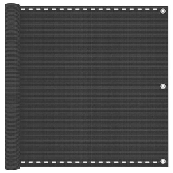 Balkongskärm svart 90x400 cm HDPE