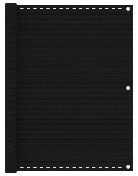 Balkongskärm svart 120x400 cm HDPE