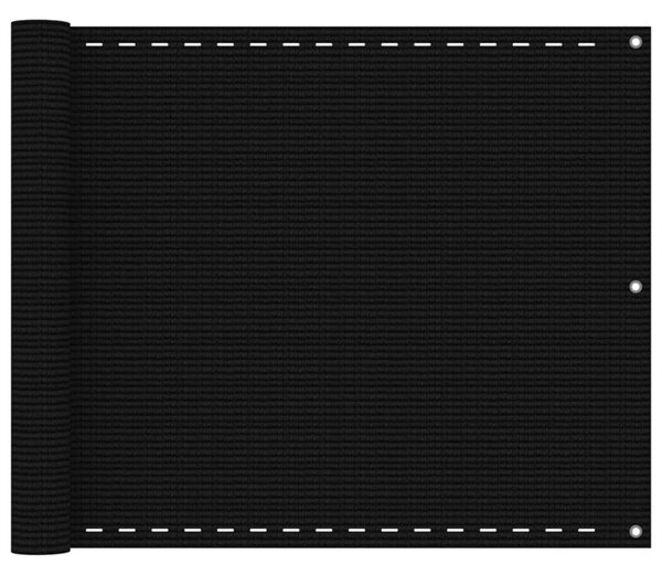 Balkongskärm svart 75x300 cm HDPE