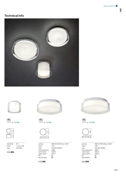 Redo 01-1453 - LED taklampa för badrum NAJI LED/12W/230V IP44