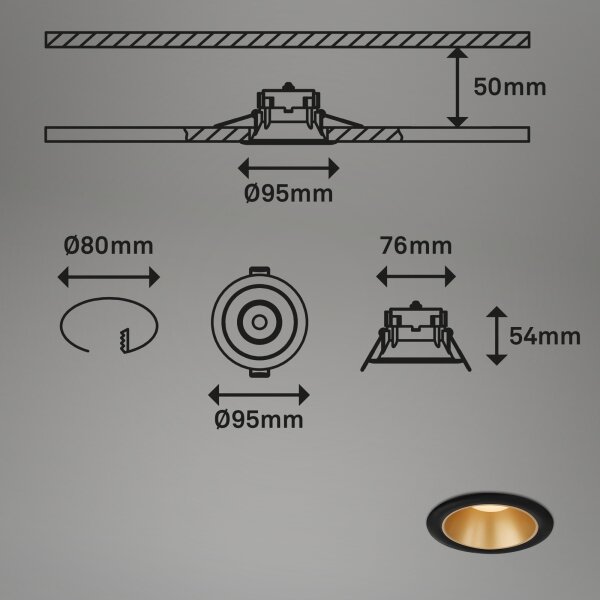 Briloner - KIT 3x Infälld LED badrumsbelysning LED/4,9W/230V IP44