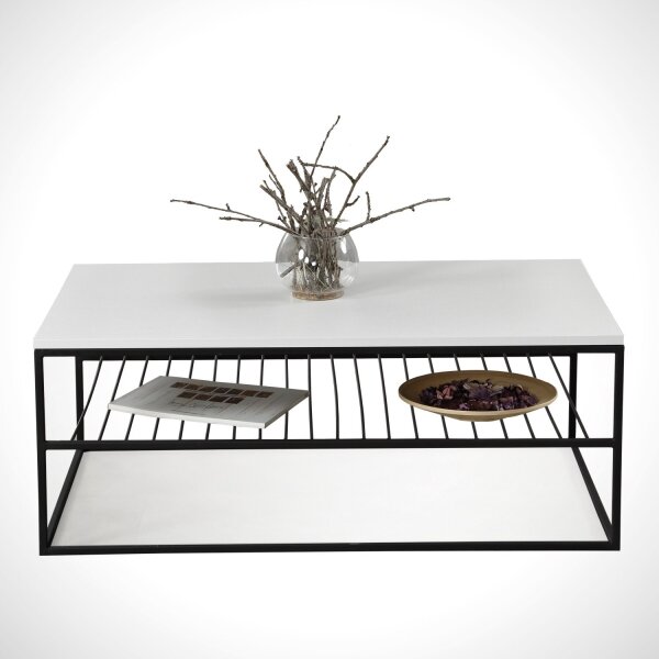 Soffbord ETNA 43x95 cm vit/svart