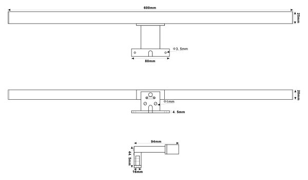 Top Light - Badrumsspegel med LED-belysning OREGON LED/9W/230V 60 cm IP44