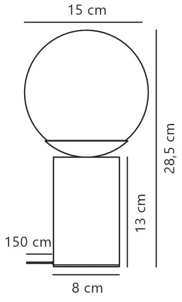 Nordlux - Bordslampa LILLY 1xE14/25W/230V granit/grå