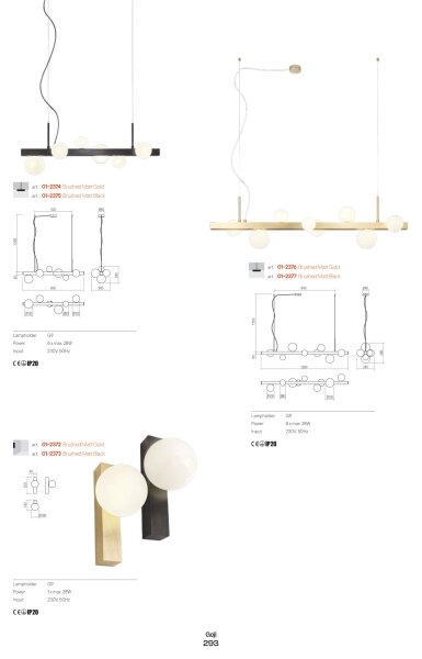 Redo 01-2372 - Vägglampa GOJI 1xG9/28W/230V guld