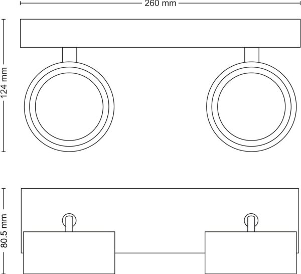 Philips - LED spotlight BRACIA 2xLED/5,5W/230V svart