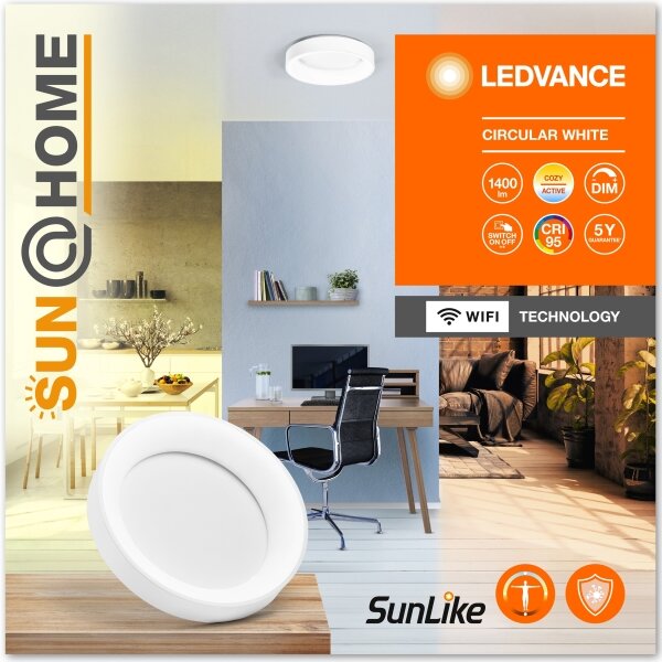 Ledvance-LED Dimbar taklampa SUN@HOME CIRCULAR LED/18,5W/230V Wi-Fi