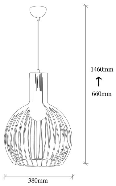 Ljuskrona med upphängningsrem FELLINI 1xE27/100W/230V