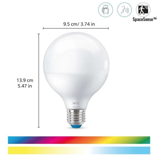 LED RGB dimbar glödlampa G95 E27/11W/230V 2200-6500K Wi-Fi - WiZ