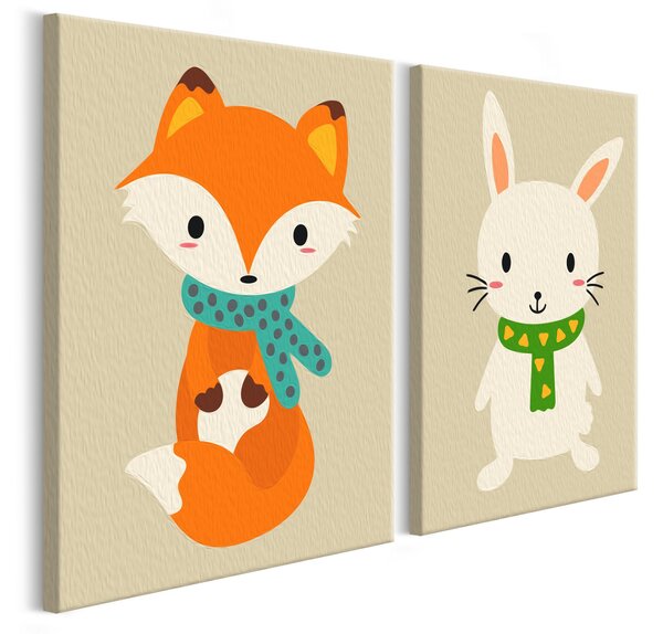 GÖR-DET-SJÄLV Målningar Fox & Bunny 33x23 cm - Artgeist sp. z o. o