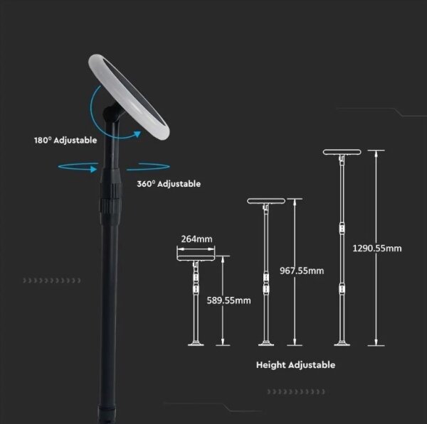 LED Bärbar solcellslampa TRÄDGÅRDS LED/8W/5V 60-129 cm 3000K IP65