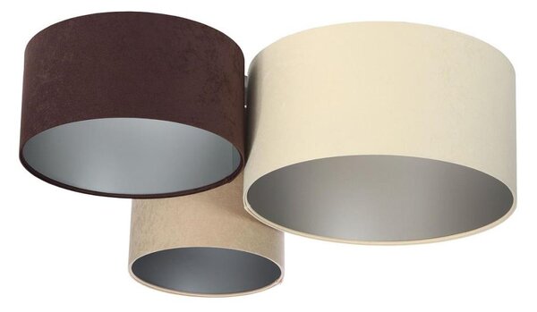 Taklampa SPACE 3xE27/60W/230V grädde/brun/beige