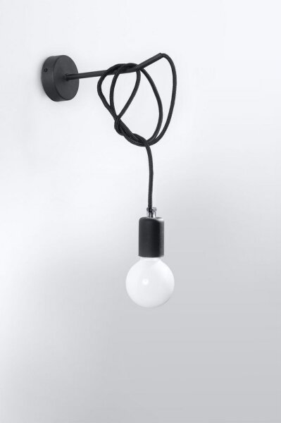 Sollux SL.0373 - Väggbelysning EDISON 1xE27/60W/230V svart