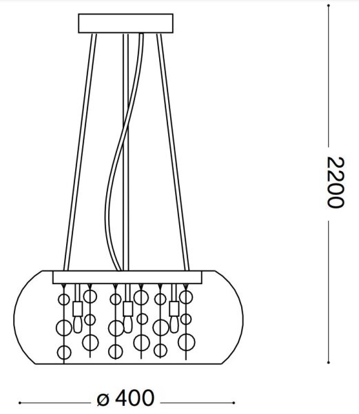 Ideal Lux - Ljuskrona med textilsladd AUDI 5xG9/40W/230V genomskinlig