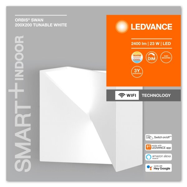 Ledvance - LED Justerbar ljusstyrka vägglampa SMART+ SWAN LED/23W/230V Wi-Fi