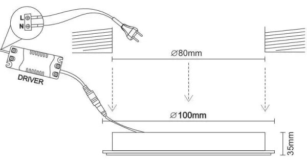 LED infälld belysning LED/7,5W/230V 4000K vit/silver