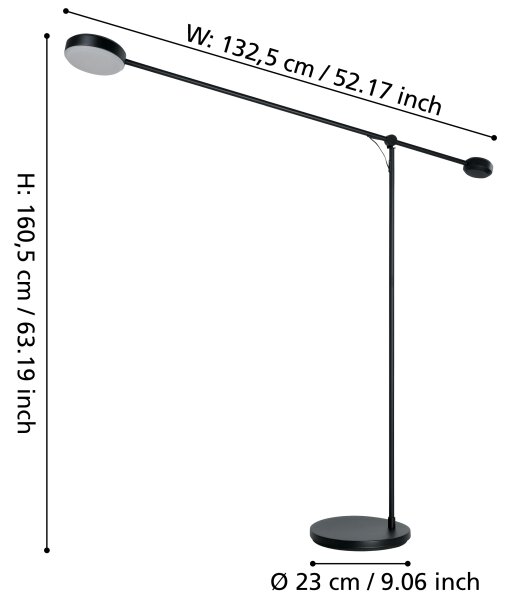 Eglo 900354 - LED Dimbar golvlampa CLAVELLINA LED/24W/230V