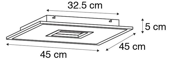 Design taklampa vit 45 cm inkl. LED och dimmer RGB - Kakel