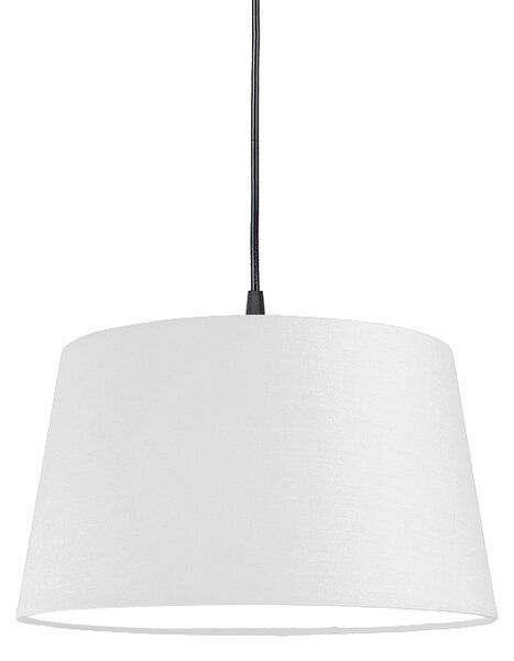 Modern hängande lampa svart med vit skugga 45 cm - pendel