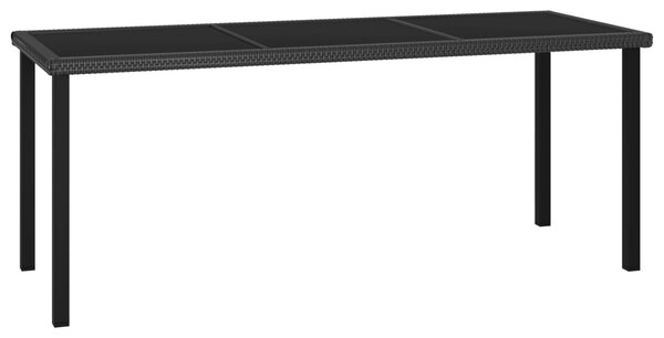 Trädgårdsbord svart 180x70x73 cm konstrotting
