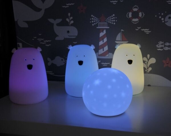 LED RGB Barn beröring liten lampa BEAR LED/0,8W/5V blå