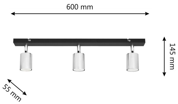 LED spotlight TUNE 3xGU10/4,8W/230V matt krom/svart