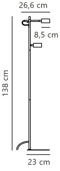 Nordlux - LED Dimbar golvlampa CLYDE 2xLED/4W/230V